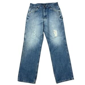 Vintage Y2K Cargo Distressed Baggy Wide Leg Jeans Size 6/8 Grunge Streetwear